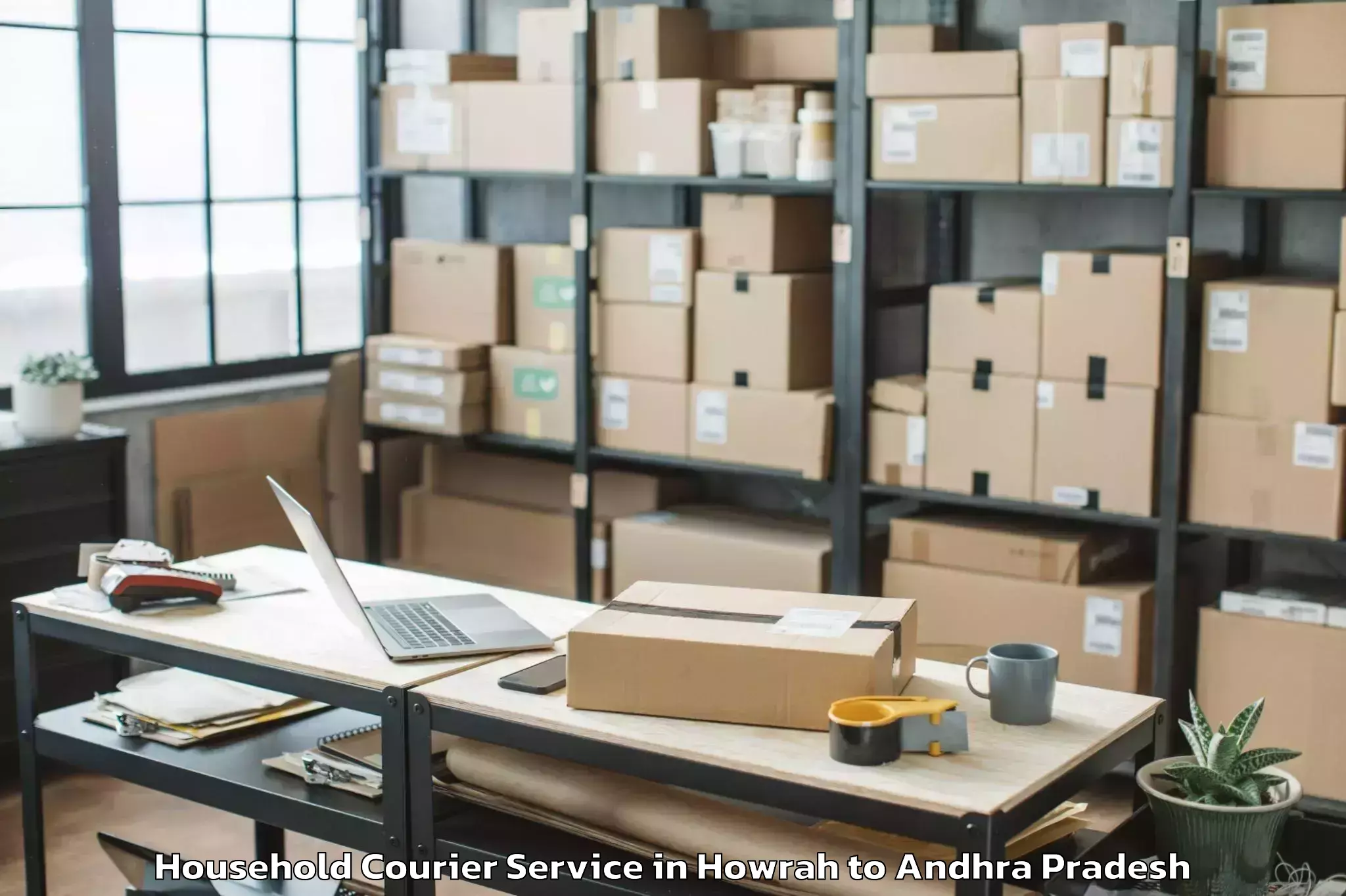 Affordable Howrah to Penamaluru Household Courier